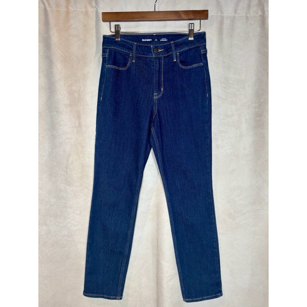 Old Navy High Rise Straight Jeans Size 4 Short Dark Wash